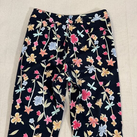 Talbots Floral Print Stretch Straight Leg Pants 8 Multicolor - Picture 11 of 13